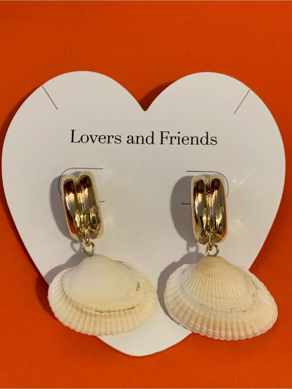 Lovers and Friends Newport Gold Hoop Earrings with White Shell and Pearl Drops